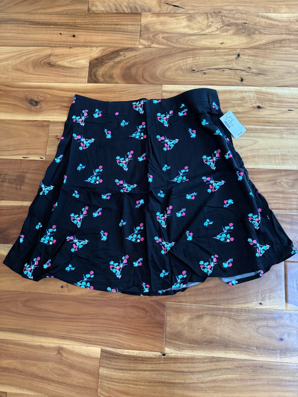 Ricki's Black Floral Print Skirt with Teal and Pink Accent